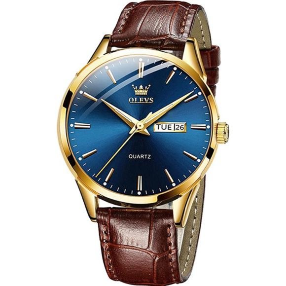 Watch Leather Men Day Date Watch Men's Luminous Watch, Dress Watch for Men - Picture 1 of 6